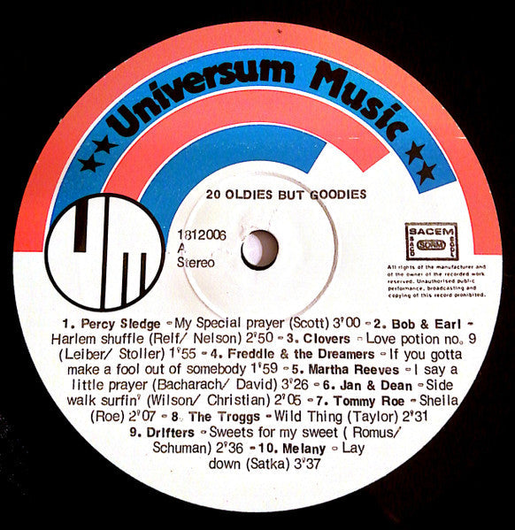 Various - 20 Oldies But Goodies (Vinyl, VG+) (Vinyl LP)