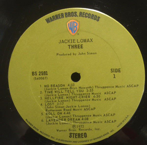 Lomax, Jackie - Three (VG+) (Vinyl LP)