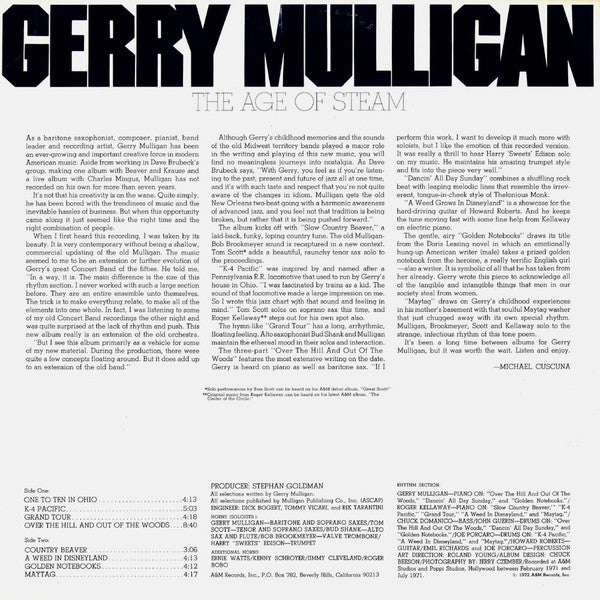 Mulligan, Gerry - The Age Of Steam (Vinyl, VG+) (Vinyl LP)