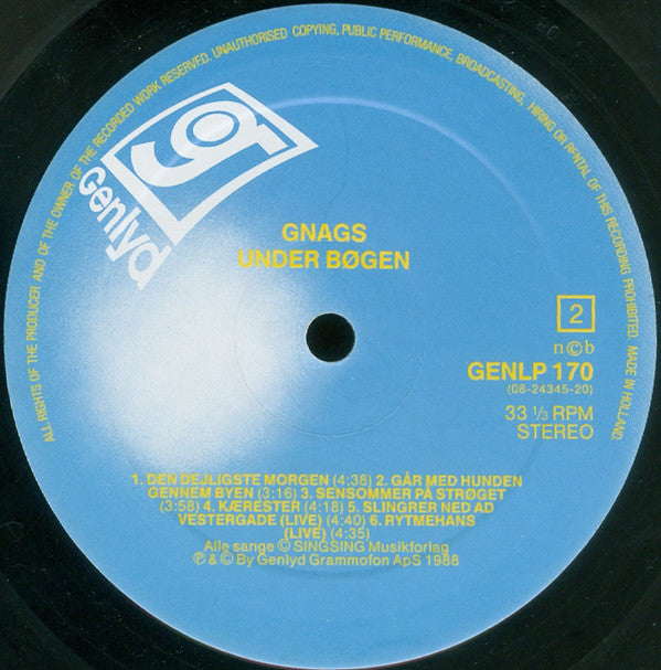 Gnags - Under Bøgen (Greatest Hits 1978-88) (VG) (Vinyl LP)