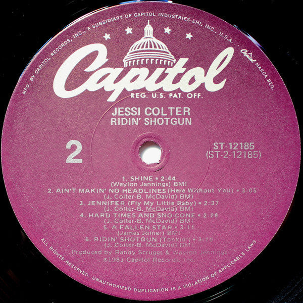 Colter, Jessi - Ridin' Shotgun (VG) (Vinyl LP)