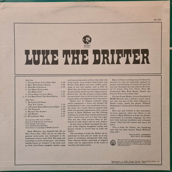 Luke The Drifter - Luke The Drifter (VG) (Vinyl LP)