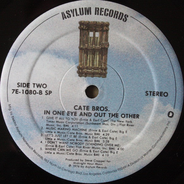 Cate Bros  - In One Eye And Out The Other (VG+) (Vinyl LP)