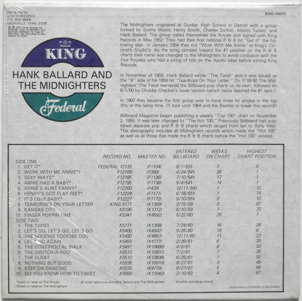 Ballard Hank & The Midnighters - 20 Hits: All 20 Of Their Chart Hits (1953-1962) (VG) (Vinyl LP)