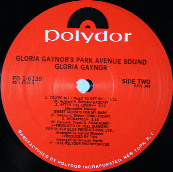 Gaynor, Gloria - Gloria Gaynor's Park Avenue Sound (VG+) (Vinyl LP)