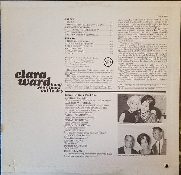 Ward, Clara - Hang Your Tears Out To Dry (Vinyl, VG+) (Vinyl LP)