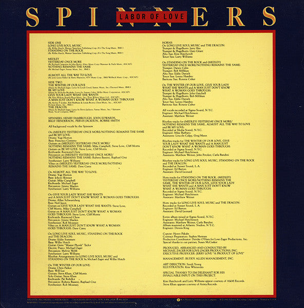 Spinners - Labor Of Love (VG+) (Vinyl LP)