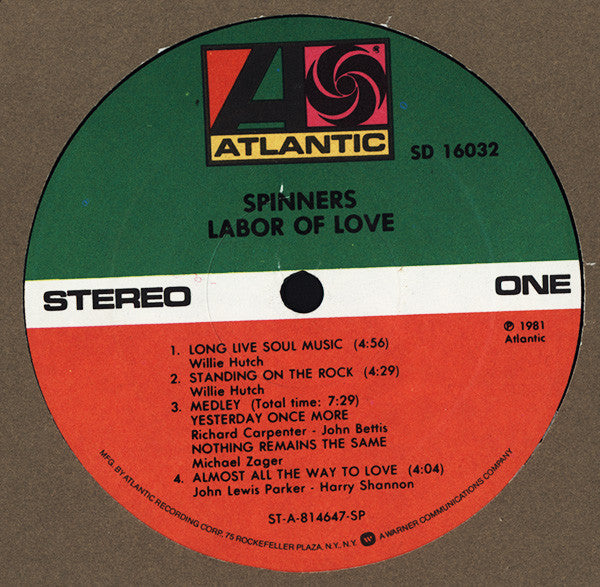 Spinners - Labor Of Love (VG+) (Vinyl LP)