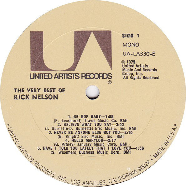 Nelson, Rick - The Very Best Of Rick Nelson (NM or M-) (Vinyl LP)