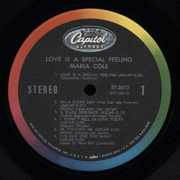 Cole, Maria - Love Is A Special Feeling (VG+) (Vinyl LP)