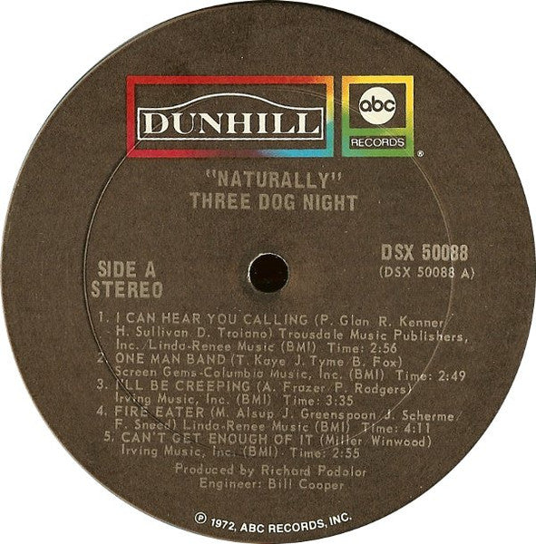 Three Dog Night - Naturally (Vinyl, VG+) (Vinyl LP)