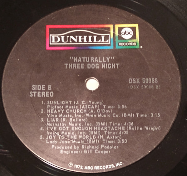 Three Dog Night - Naturally (Vinyl, VG+) (Vinyl LP)