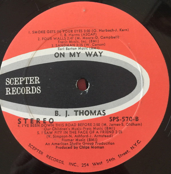 Thomas, B.J. - On My Way (VG+) (Vinyl LP)