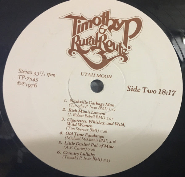 Timothy P. & Rural Route Three - Utah Moon (VG+) (Vinyl LP)
