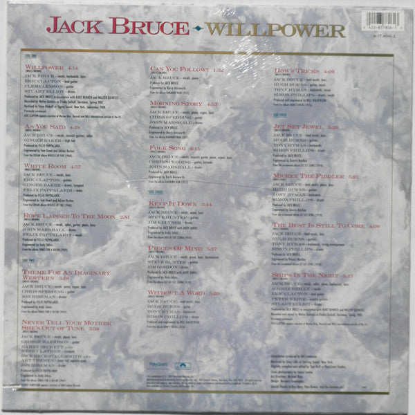 Bruce, Jack - Willpower: A Twenty Year Retrospective (1968-1988) (NM or M-) (Vinyl LP)