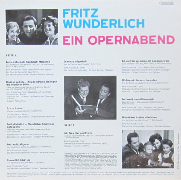 Wunderlich, Fritz - Ein Opernabend (NM or M-) (Vinyl LP)