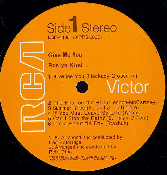 Kind, Roslyn - Give Me You (VG+) (Vinyl LP)
