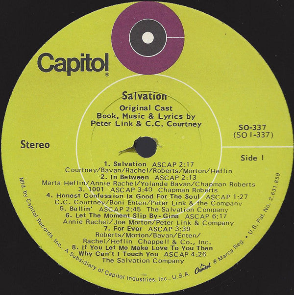 Salvation, The New Rock Musical Soundtrack - Link, Peter & C. C. Courtney (Vinyl, VG) (Vinyl LP)