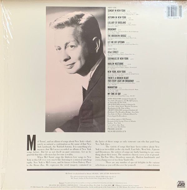 Torme, Mel - Songs Of New York (Vinyl, VG+) (Vinyl LP)