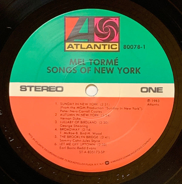 Torme, Mel - Songs Of New York (Vinyl, VG+) (Vinyl LP)