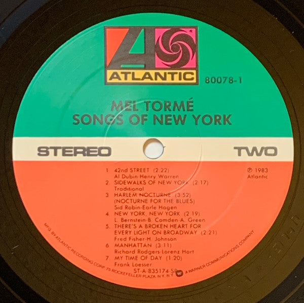 Torme, Mel - Songs Of New York (Vinyl, VG+) (Vinyl LP)