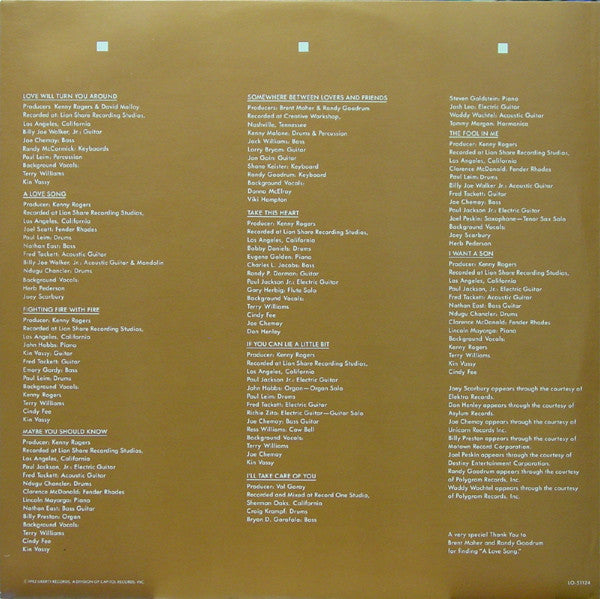Rogers, Kenny - Love Will Turn You Around (Vinyl, VG+) (Vinyl LP)