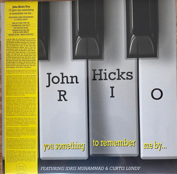 Hicks, John Trio - I'll Give You Something To Remember Me By... (Vinyl, NM or M-) (Vinyl LP)