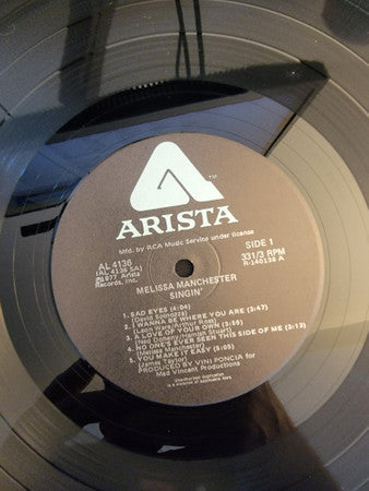 Manchester, Melissa - Singin' (VG+) (Vinyl LP)