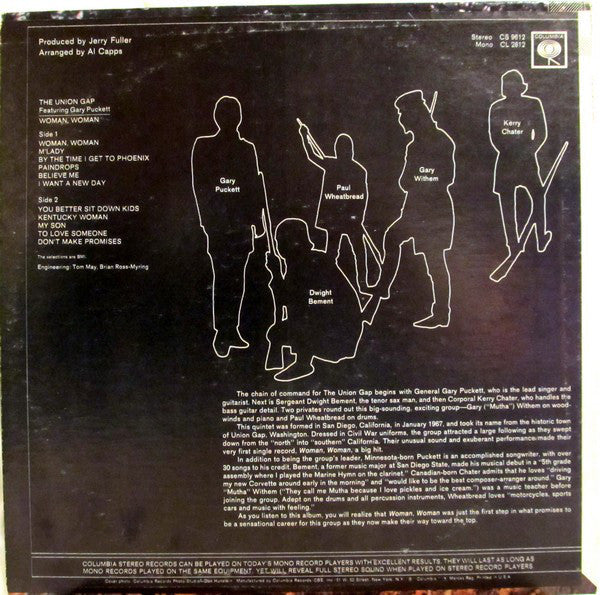 Union Gap Featuring Gary Puckett - Woman, Woman (VG) (Vinyl LP)