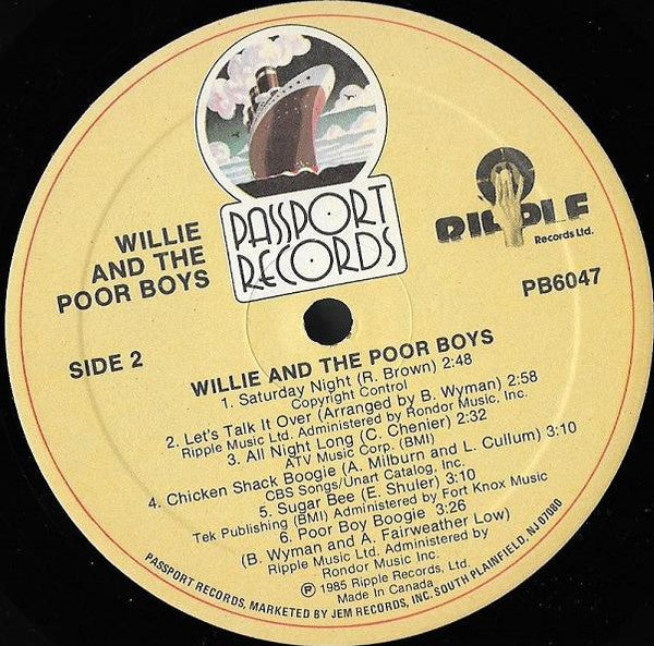 Willie And The Poor Boys - Willie And The Poor Boys (VG+) (Vinyl LP)