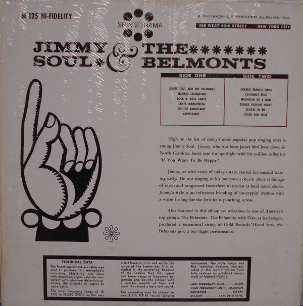 Soul, Jimmy And The Belmonts, Charlie Francis  - Jimmy Soul And The Belmonts  (VG+) (Vinyl LP)