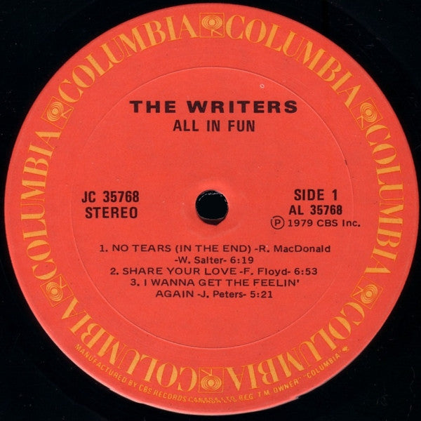 Writers  - All In Fun (VG+) (Vinyl LP)