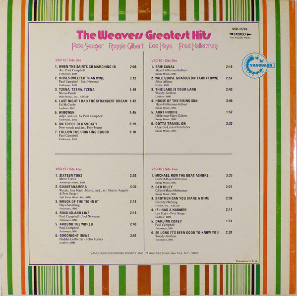 Weavers - Greatest Hits (VG+) (Vinyl LP)