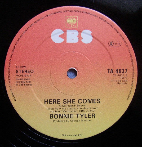Tyler, Bonnie - Here She Comes (VG+) (Vinyl LP)