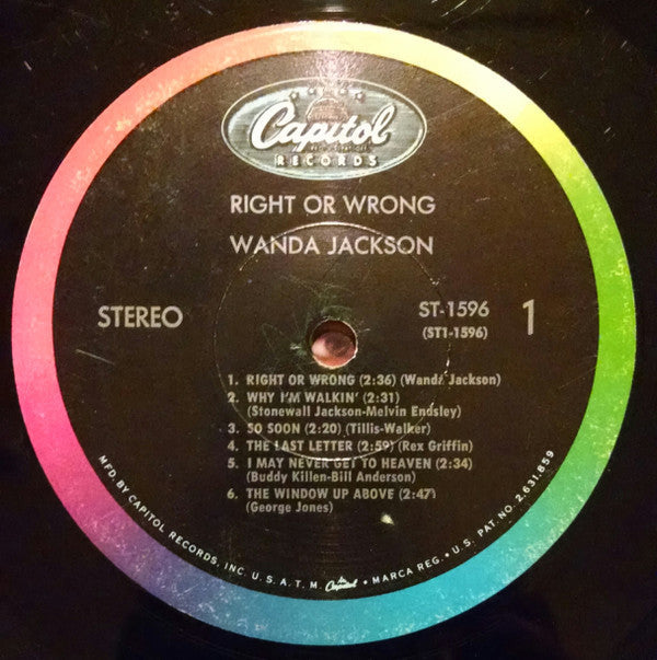 Jackson, Wanda - Right Or Wrong (G+) (Vinyl LP)