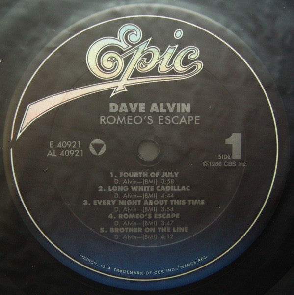 Alvin, Dave - Romeo's Escape (VG+) (Vinyl LP)