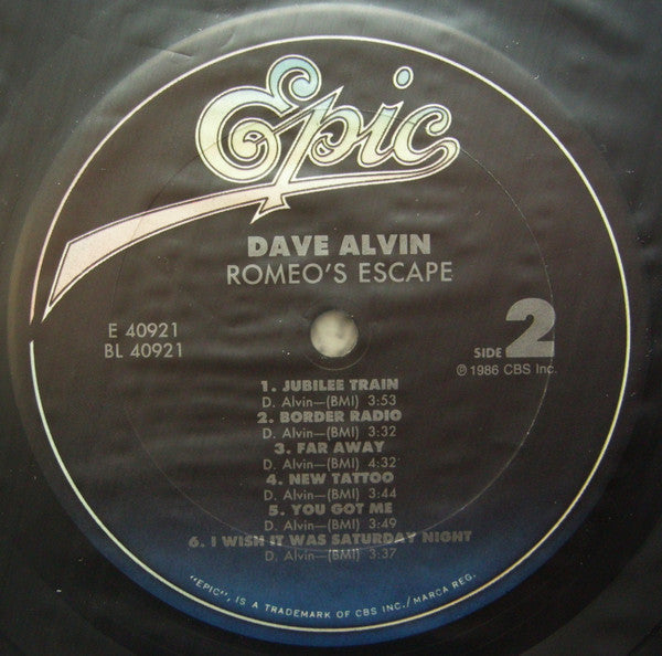 Alvin, Dave - Romeo's Escape (VG+) (Vinyl LP)