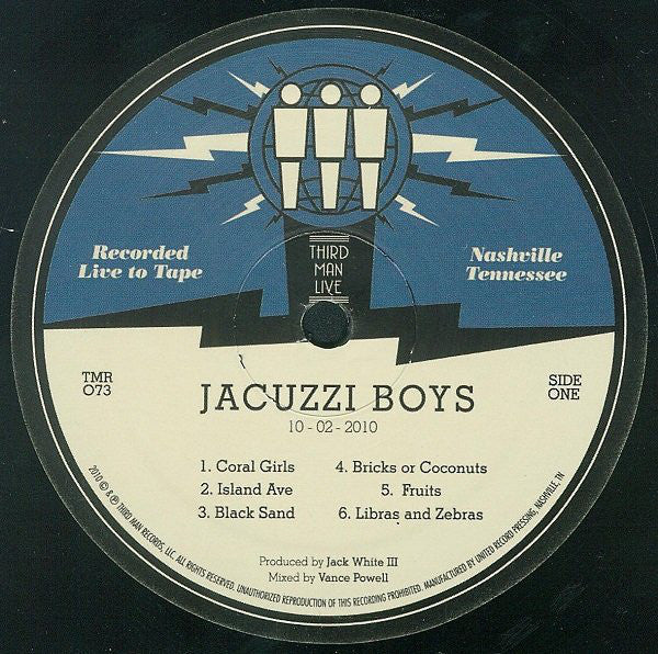 Jacuzzi Boys  - Live At Third Man (VG+) (Vinyl LP)
