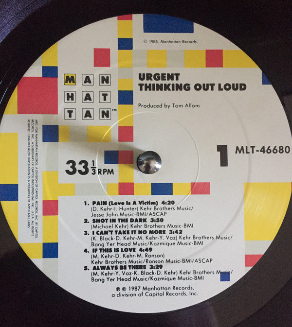 Urgent  - Thinking Out Loud (VG+) (Vinyl LP)