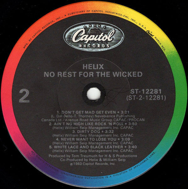 Helix - No Rest For The Wicked (NM or M-) (Vinyl LP)