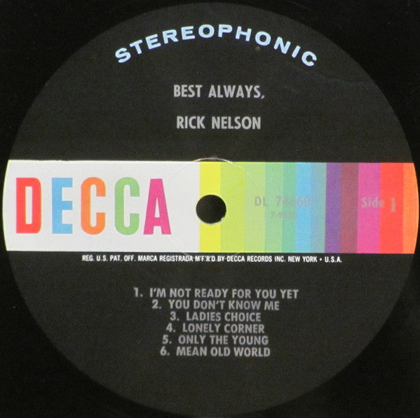 Nelson, Rick - Best Always (VG+) (Vinyl LP)