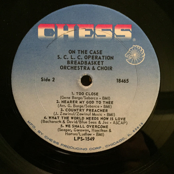 SCLC Operation Breadbasket Orchestra And Choir - On The Case (VG) (Vinyl LP)
