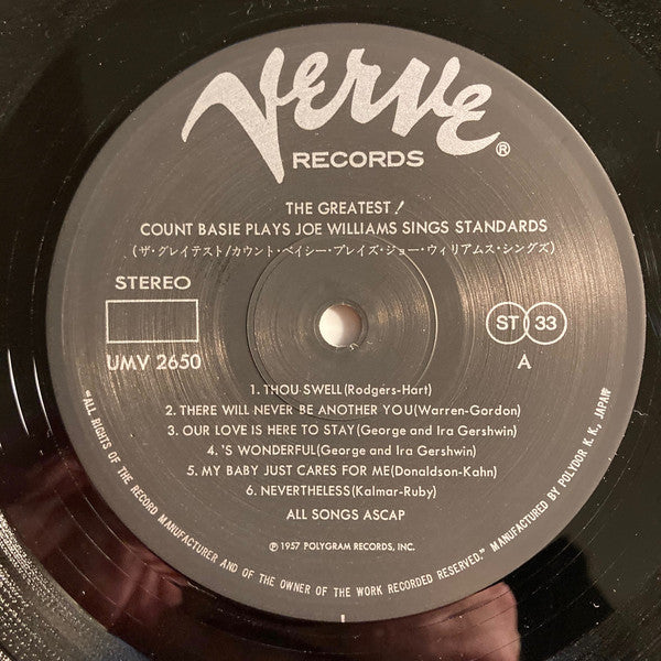 Count Basie, Joe Williams - The Greatest!! (Count Basie Plays...Joe Williams Sings Standards) (Vinyl, VG+) (Vinyl LP)