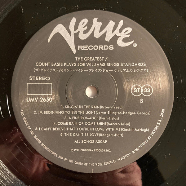 Count Basie, Joe Williams - The Greatest!! (Count Basie Plays...Joe Williams Sings Standards) (Vinyl, VG+) (Vinyl LP)
