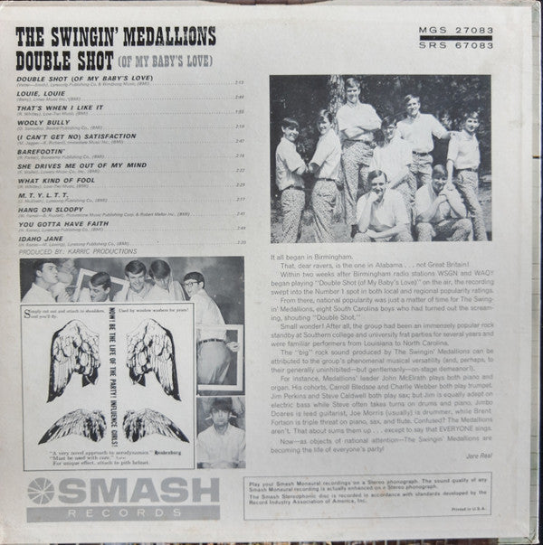 Swingin' Medallions - Double Shot (Of My Baby's Love) (VG) (Vinyl LP)