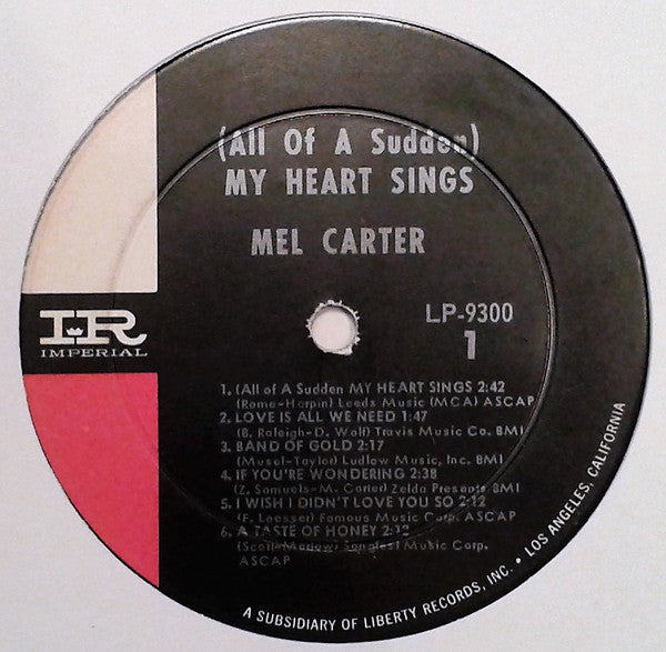 Carter, Mel - (All Of A Sudden) My Heart Sings (VG) (Vinyl LP)
