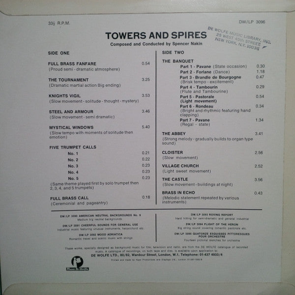 Nakin, Spencer - Towers And Spires (VG) (Vinyl LP)