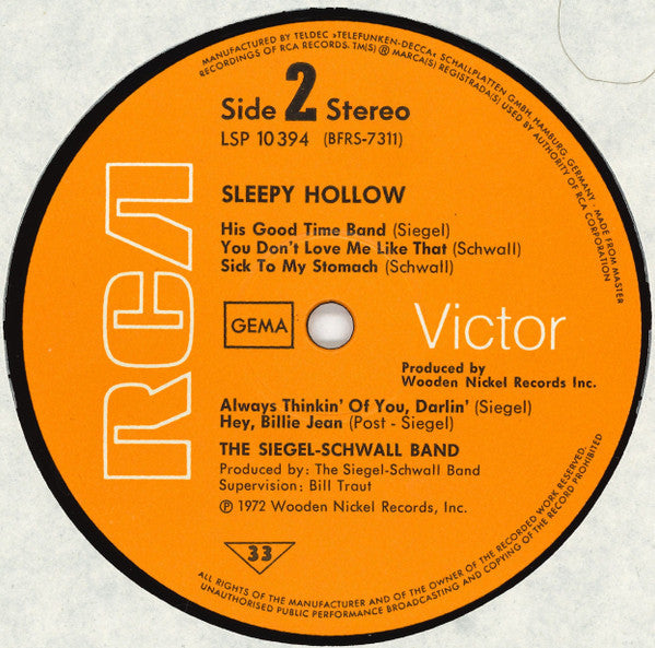 Siegel-Schwall Band - Sleepy Hollow (Vinyl, VG+) (Vinyl LP)