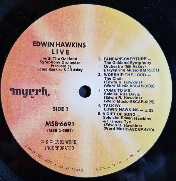 Hawkins, Edwin / Oakland Symphony Orchestra - Edwin Hawkins Live With The Oakland Symphony Orchestra (VG+) (Vinyl LP)