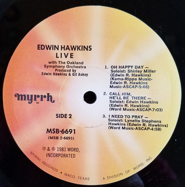 Hawkins, Edwin / Oakland Symphony Orchestra - Edwin Hawkins Live With The Oakland Symphony Orchestra (VG+) (Vinyl LP)